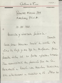 [Carta] 1943 dic. 10 [a] Gabriela [Mistral]