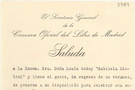 [Carta] 1934 sept. 27, Madrid [a] Gabriela Mistral, [Madrid]