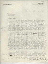 [Carta] 1944 mayo 23, Buenos Aires, [Argentina] [a] Palma Guillén, Petrópolis, [Brasil]