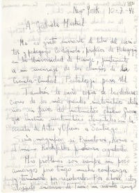 [Carta] 1946 jul. 10, New York [a] Gabriela Mistral