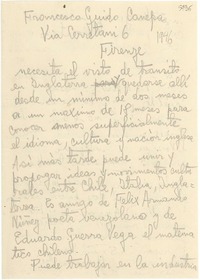 [Carta] 1946, Firenze, [Italia] [a] Gabriela Mistral