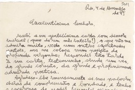[Carta] 1941 nov. 4, Rio [de Janeiro, Brasil] [a] Gabriela Mistral