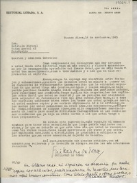 [Carta] 1945 nov. 16, Buenos Aires, [Argentina] [a] Gabriela Mistral, Petrópolis, [Brasil]