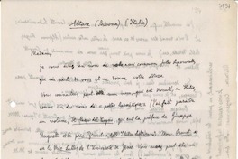 [Carta] 1934, Altare, Savona, Italia [a] Gabriela Mistral