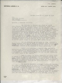 [Carta] 1946 jun. 14, Buenos Aires, [Argentina] [a] Gabriela Mistral, Los Angeles, California, [EE.UU.]