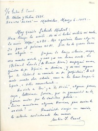 [Carta] 1942 mar. 6, Montevideo, [Uruguay] [a] Gabriela Mistral