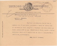 [Telegrama] 1948 dic. 24, Uruapán, Mich., [México] [a] Gabriela Mistral, Fortín Veracruz