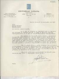 [Carta] 1953 nov. 13, Buenos Aires, [Argentina] [a] Marta [i.e. Martha] Salotti, Buenos Aires, [Argentina]