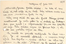 [Carta] 1933 jul. 29, Cartagena [España] [a] Gabriela Mistral