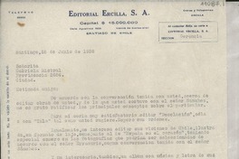 [Carta] 1938 jun. 28, Santiago, [Chile] [a] Gabriela Mistral, [Santiago, Chile]
