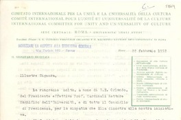 [Carta] 1952 febbr. 22, Roma, [Italia] [a] [Gabriela Mistral]