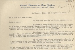 [Carta] 1949 ago. 22, Santiago, [Chile] [a] Gabriela Mistral