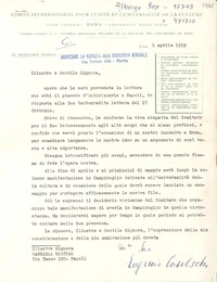 [Carta] 1952 apr. 1, Roma, [Italia] [a] Gabriela Mistral, Napoli