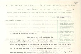 [Carta] 1952 magg. 13, Roma, [Italia] [a] Gabriela Mistral, Napoli
