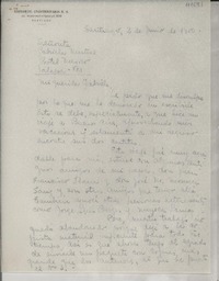[Carta] 1950 jun. 2, Santiago, [Chile] [a] Gabriela Mistral, Hotel México, Jalapa, Ver., México