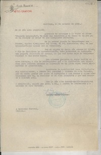 [Carta] 1950 oct. 14, Santiago, [Chile] [a] Gabriela Mistral, México