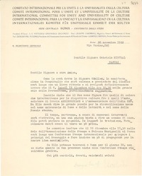 [Carta] 1952 nov. 26, Roma, [Italia] [a] Gabriela Mistral, Napoli