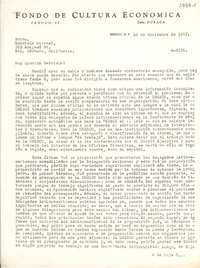 [Carta] 1947 dic. 10, México D.F. [a] Gabriela Mistral, Santa Bárbara, California, [EE.UU.]