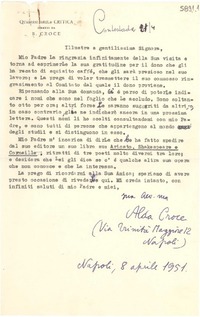 [Carta] 1951 abr. 8, Nápoles [a] Gabriela Mistral
