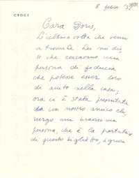 [Carta] 1952 feb. 8, [Italia] [a] Doris Dana