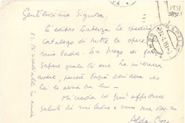 [Carta] 1951, [Italia] [a] Gabriela Mistral, Rapallo