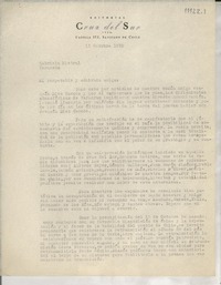 [Carta] 1950 oct. 15, Santiago, [Chile] [a] Gabriela Mistral, Veracruz, [México]