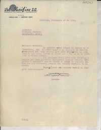 [Carta] 1945 nov. 15, Santiago, [Chile] [a] Gabriela Mistral, Petrópolis, Brasil