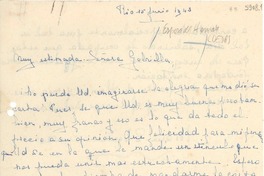 [Carta] 1943 jun. 15, Río de Janeiro [a] Gabriela Mistral