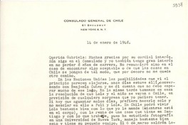 [Carta] 1948 ene. 14, New York [a] Gabriela Mistral