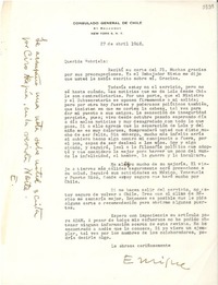[Carta] 1948 abr. 27, New York [a] Gabriela Mistral