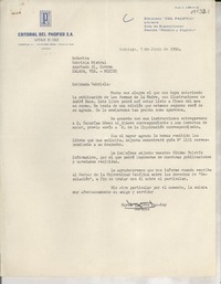 [Carta] 1950 jun. 7, Santiago, Chile [a] Gabriela Mistral, Xalapa, Ver[acruz], México