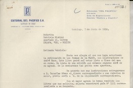 [Carta] 1950 jun. 7, Santiago, Chile [a] Gabriela Mistral, Xalapa, Ver[acruz], México
