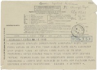 [Telegrama] 1946, Estocolmo [a] Gabriela Mistral, París
