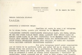 [Carta] 1946 ene. 19, Estocolmo [a] Gabriela Mistral, París