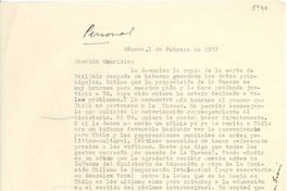 [Carta] 1952 feb. 1, Génova, [Italia] [a] Gabriela [Mistral]