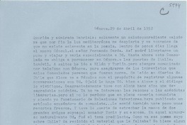 [Carta] 1952 abr. 29, Génova, [Italia] [a] Gabriela [Mistral]