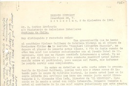 [Carta] 1941 dic. 2, Estocolmo [a] Carlos Errázuriz, Santiago de Chile