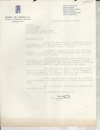 [Carta] 1955 mar. 22, Santiago, [Chile] [a] Gabriela Mistral, Roslyn Harbor, Long Island, New York, EE.UU.
