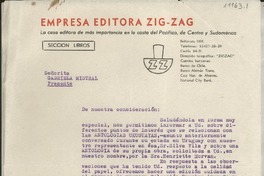 [Carta] 1938 jun. 28, Santiago, [Chile] [a] Gabriela Mistral