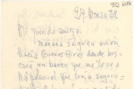 [Carta] 1952 mar. 29, [Santiago, Chile] [a] [Gabriela Mistral]