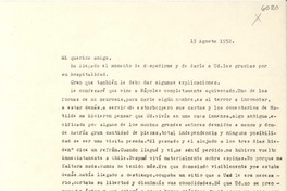 [Carta] 1952 ago. 13, [Nápoles?], [Italia] [a] [Gabriela Mistral]