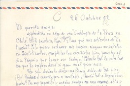 [Carta] 1952 oct. 26, [Santiago, Chile] [a] [Gabriela Mistral]