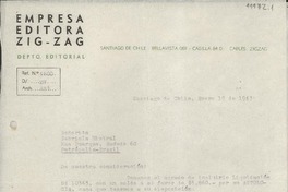 [Carta] 1943 ene. 19, Santiago, Chile [a] Gabriela Mistral, Petrópolis, Brasil