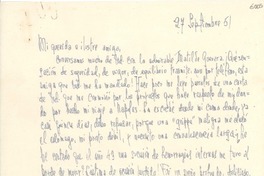 [Carta] 1951 sept. 27, [Santiago] [a] Gabriela Mistral