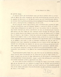 [Carta] 1954 feb. 15, [Santiago] [a] Gabriela Mistral