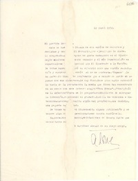 [Carta] 1954 abr. 12, [Santiago] [a] Gabriela Mistral