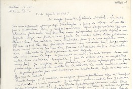 [Carta] 1947 ago. 1, México D.F. [a] Gabriela Mistral