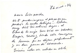 [Carta], 1974 ene. 8 Buenos Aires, Argentina <a> María Luisa Bombal