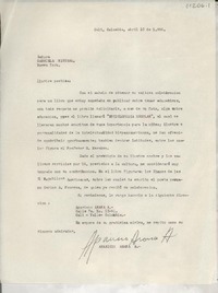 [Carta] 1956 abr. 10, Cali, Colombia [a] Gabriela Mistral, Nueva York, [EE.UU.]