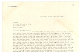 [Carta], 1971 sep. 13 Santiago, Chile <a> María Luisa Bombal